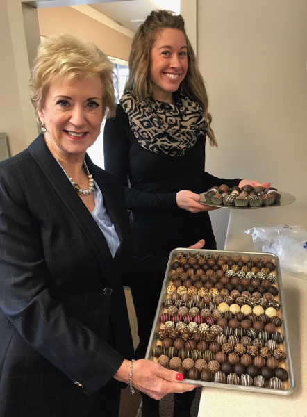Former Administrator Linda McMahon with Julia Fields