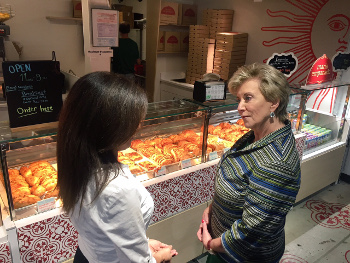 SBA Administrator Linda McMahon at Maria Empanada