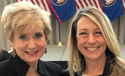 Administrator McMahon and April Lukasik