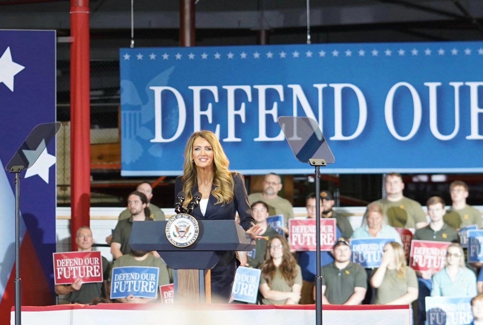 Administrator Kelly Loeffler speaks at a Defend Our Future event